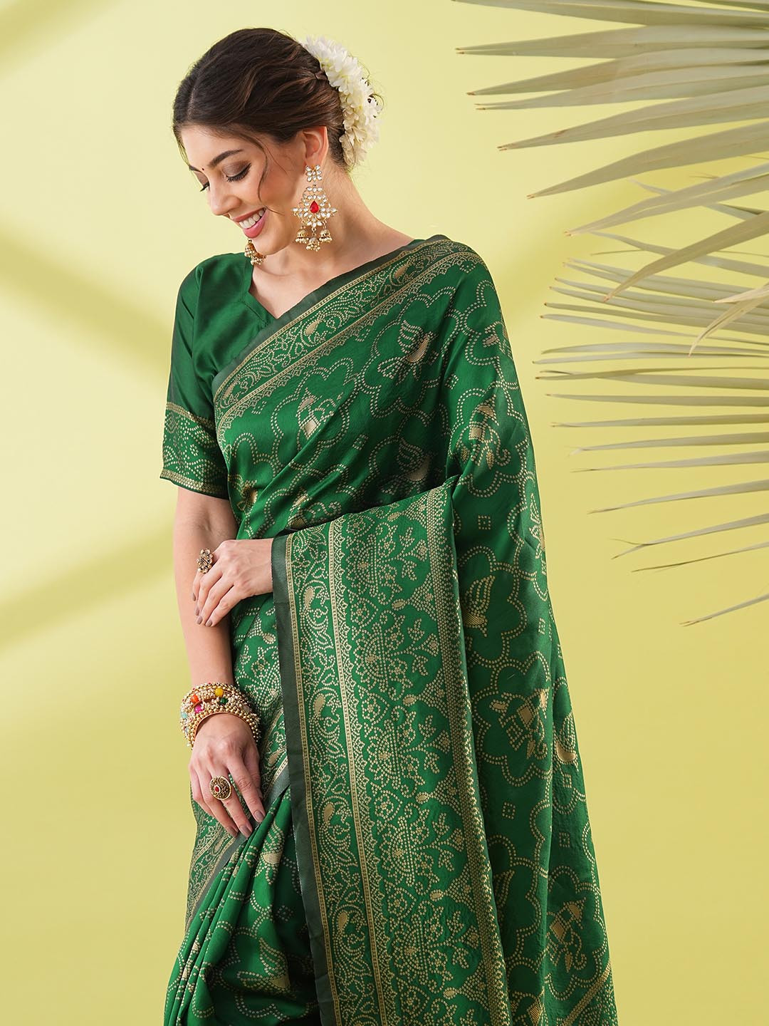 VILLAGIUS Woven Design Zari Ready to Wear Kanjeevaram Saree