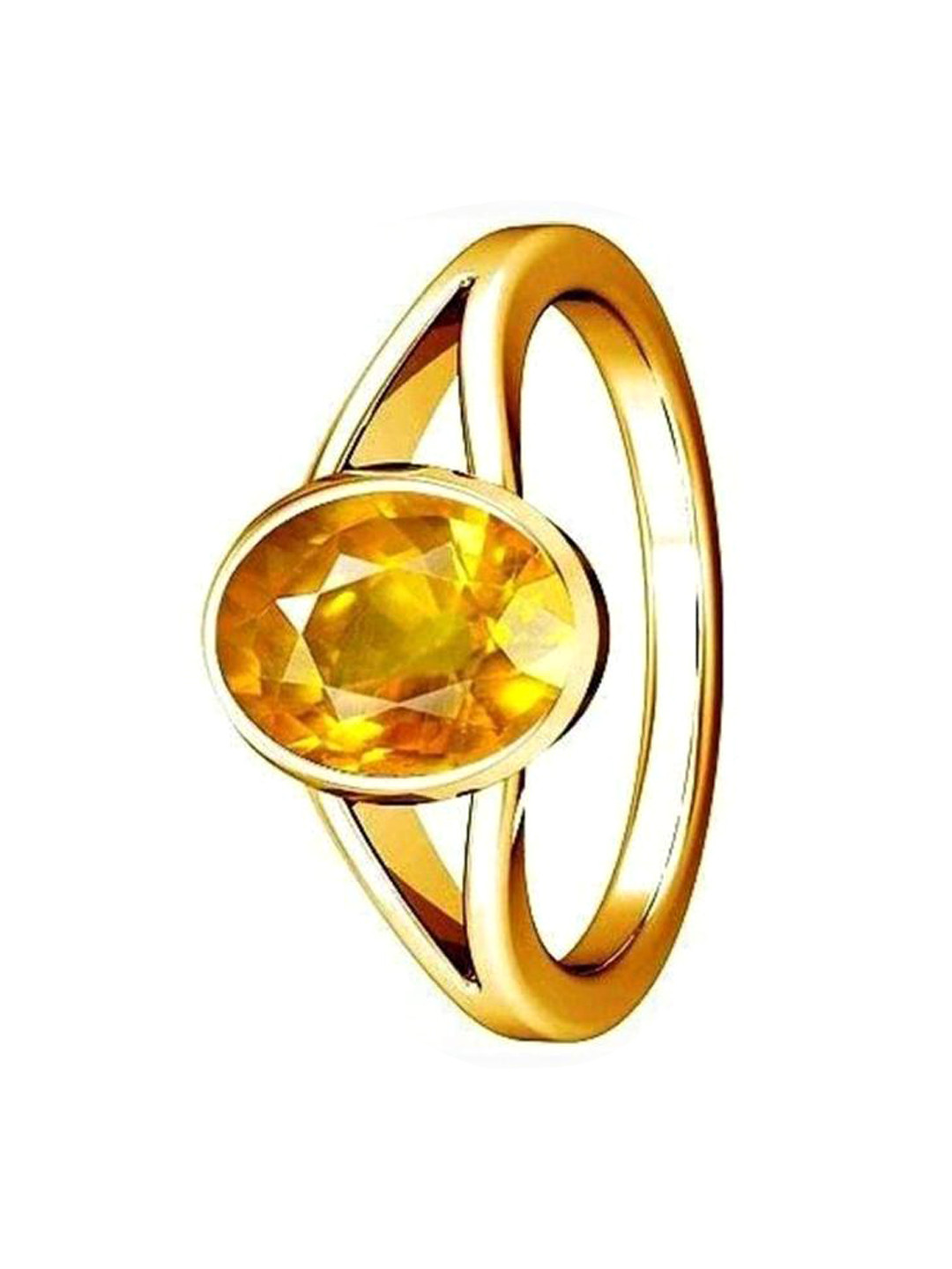 GenZcomplex Yellow Stone Sapphire Gold Plated Finger Ring