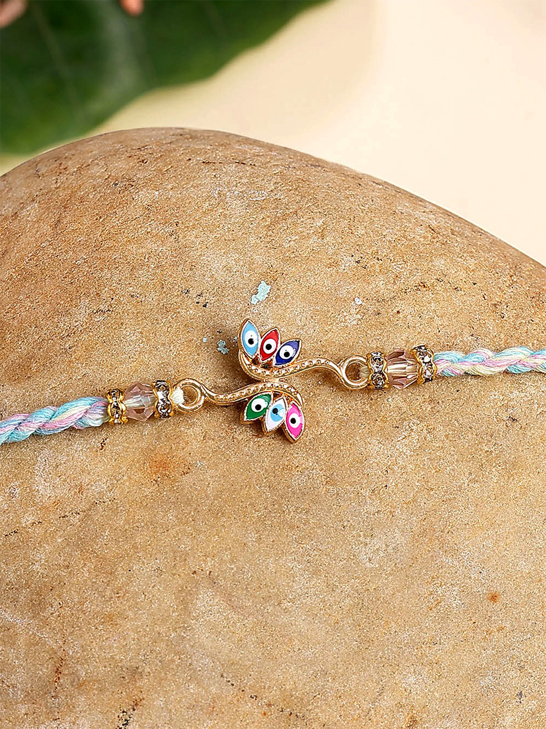 KARATCART Evil Eye Bhiya Thread Rakhi with Roli & Chawal