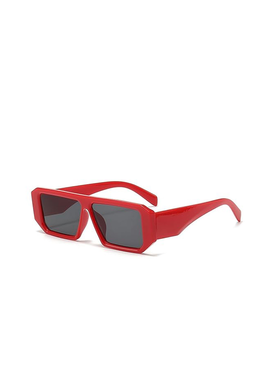 AUGEN Unisex Black Lens & Red Rectangle Sunglasses with UV Protected Lens