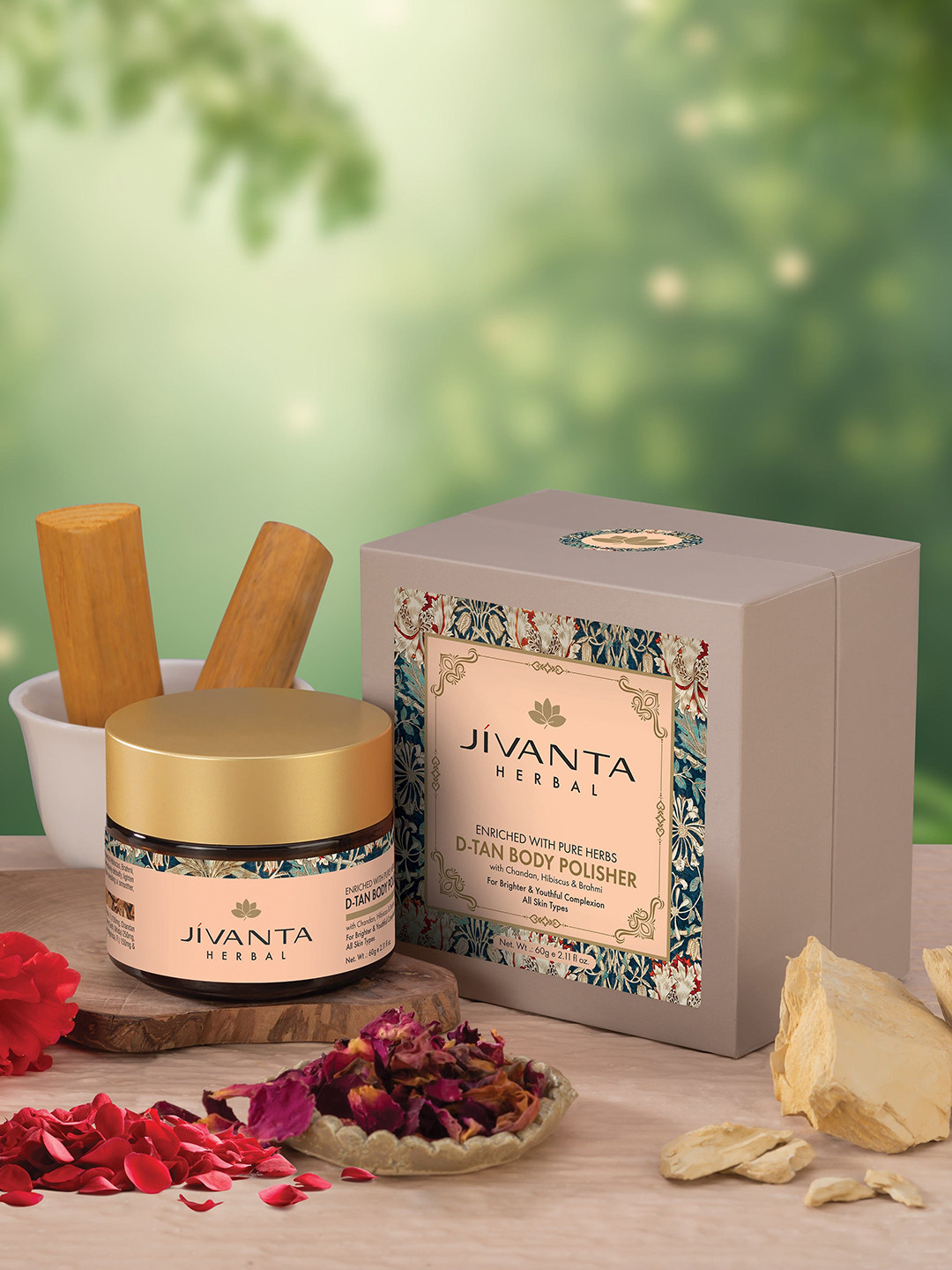 Jivanta Herbal D-Tan Body Polisher With Chandan & Hibiscus - 60 g