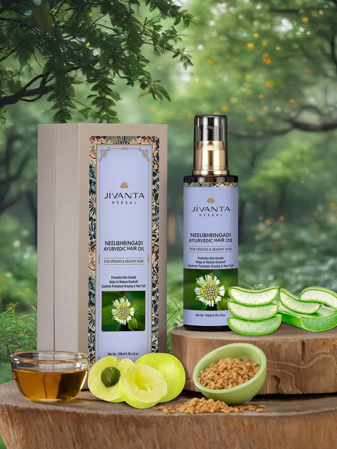 Jivanta Herbal Neelibhringaadi Ayurvedic Hair Oil With Amla & Bhringraj - 100 ml