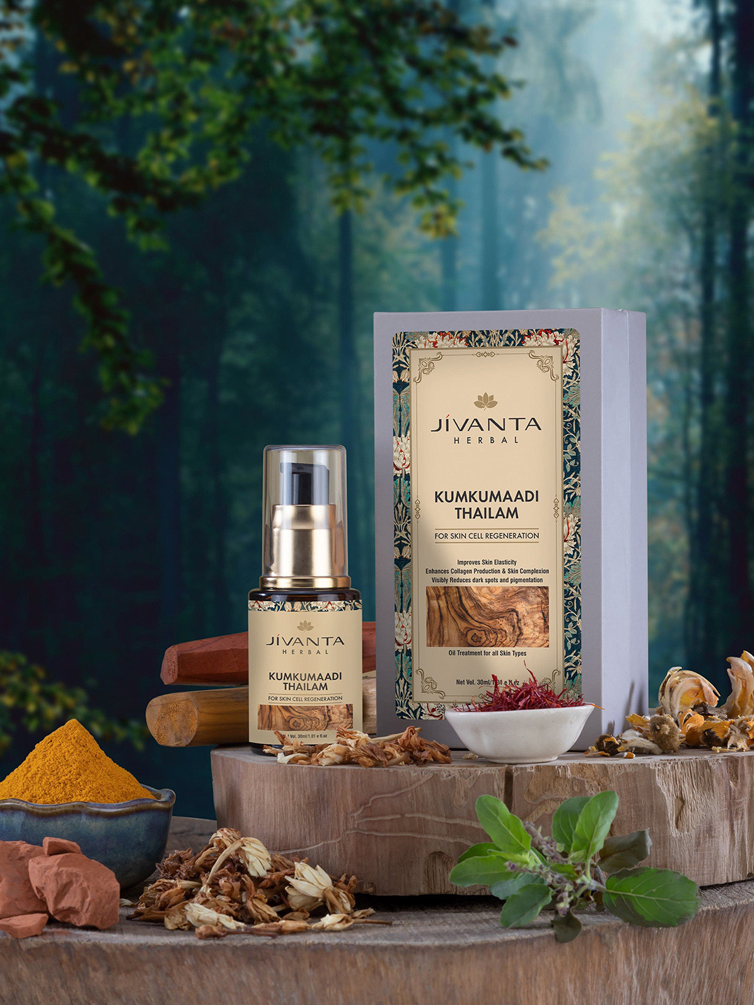 Jivanta Herbal Kumkumaadi Thailam Facial Oil- 30 ml