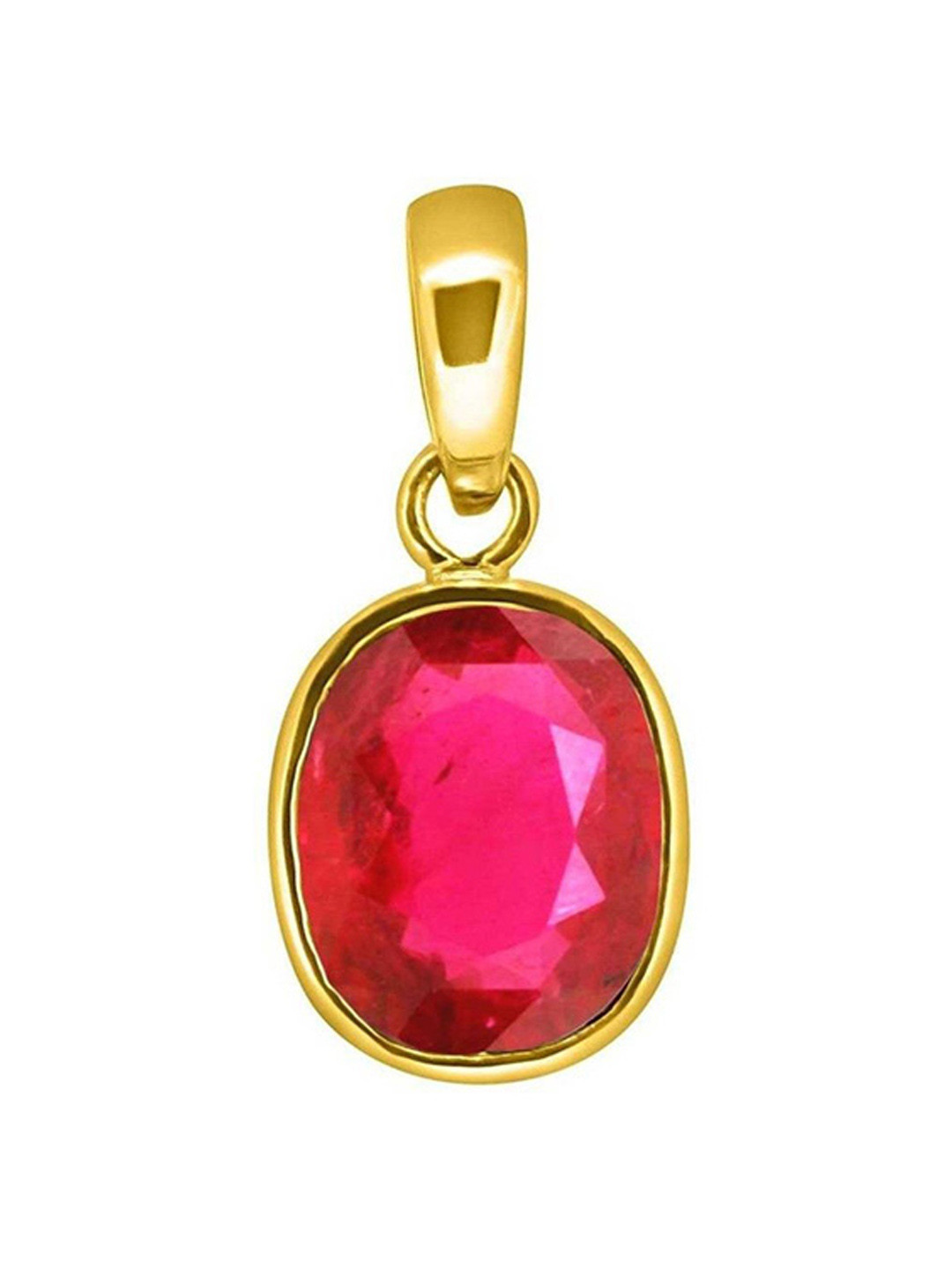 GenZcomplex Gold-Plated Ruby Stone Pendant