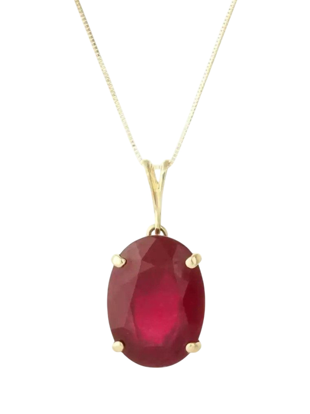 GenZcomplex Unisex Ruby Studded Oval Shaped Pendant