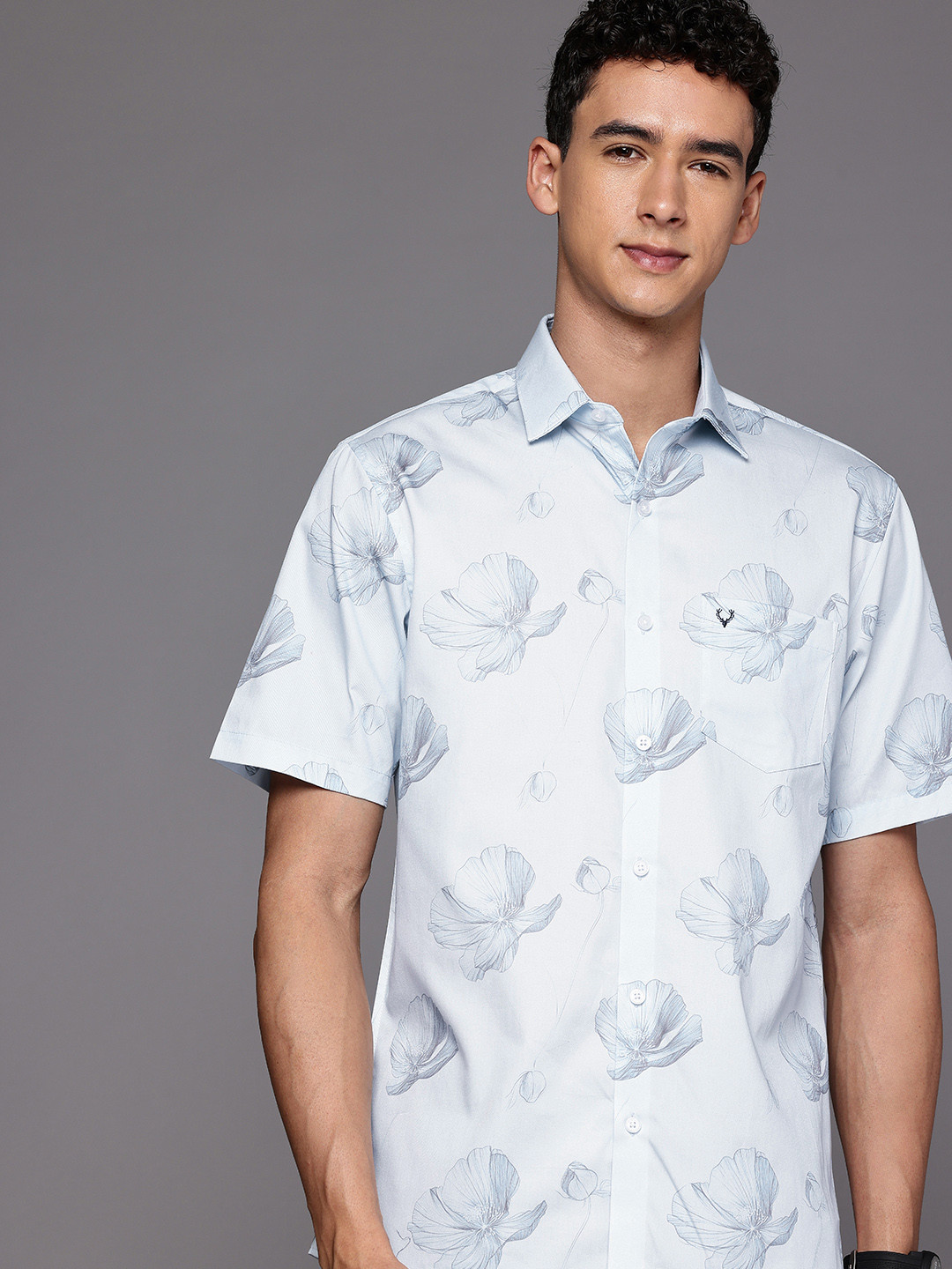 Allen Solly Pure Cotton Classic Fit Floral Printed Casual Shirt
