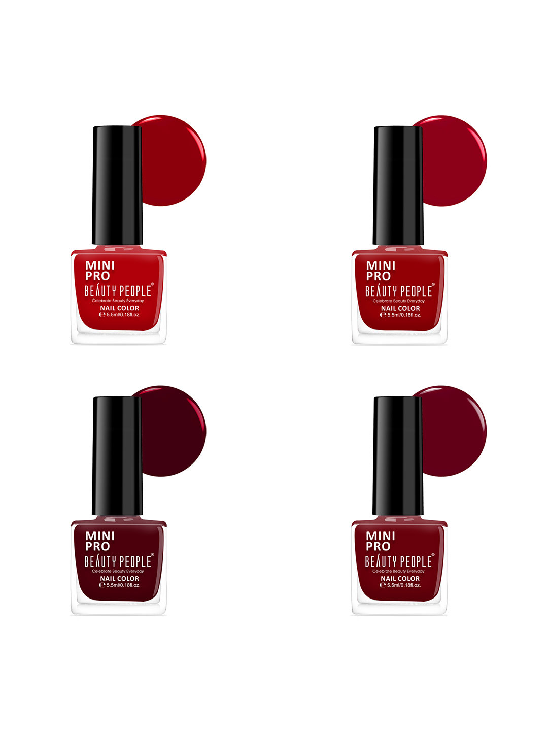 Beauty People Set Of 4 Mini Pro Nail Polish- 5.5 ml Each- Shade- 114- 120- 162-164