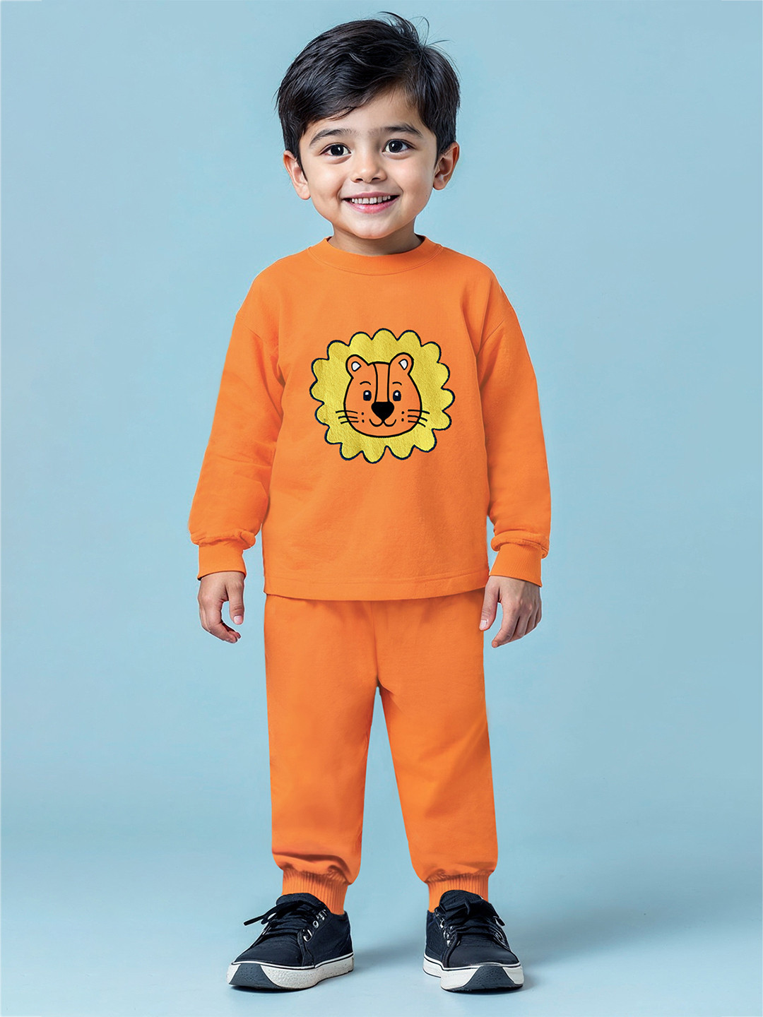 YK X Trampoline Kids Cotton Terry Loop Patch-Work Printed Night Suit Set