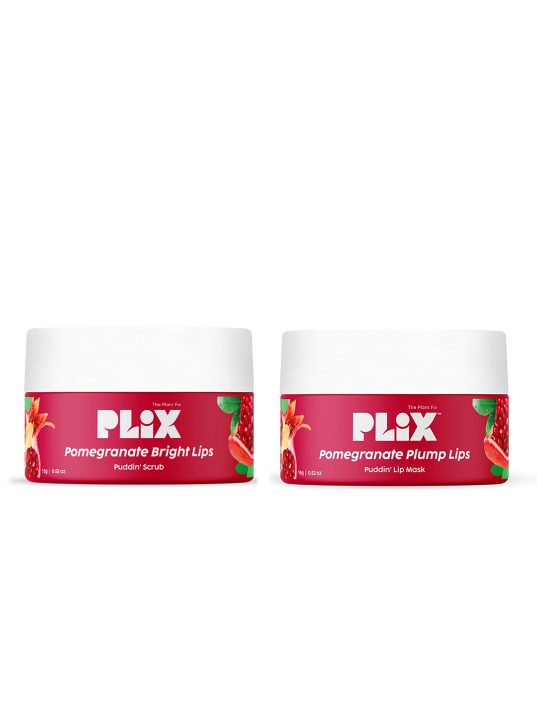 PLIX THE PLANT FIX Pomegranate Lip Puddin Scrub & Mask Combo - 15 g each