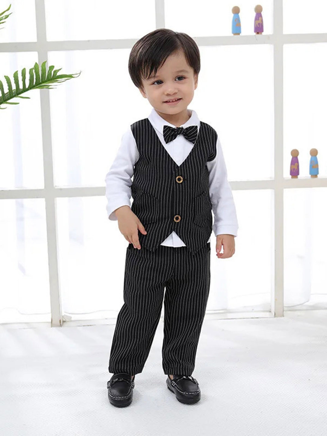 BELLIZA Boys Checked Shirt with Trousers