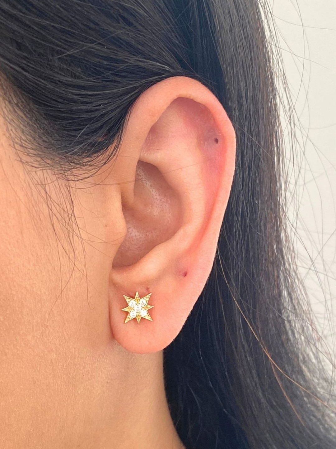 Boldiful North Star 18k Gold Vermeil Drop Earring 5A Cubic Zirconia Earring