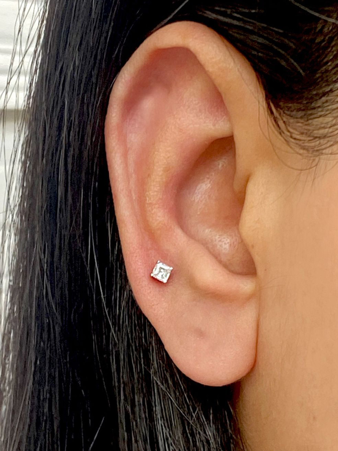 Boldiful Mini Asscher Sterling Silver 5A Cubic Zirconia Earstuds