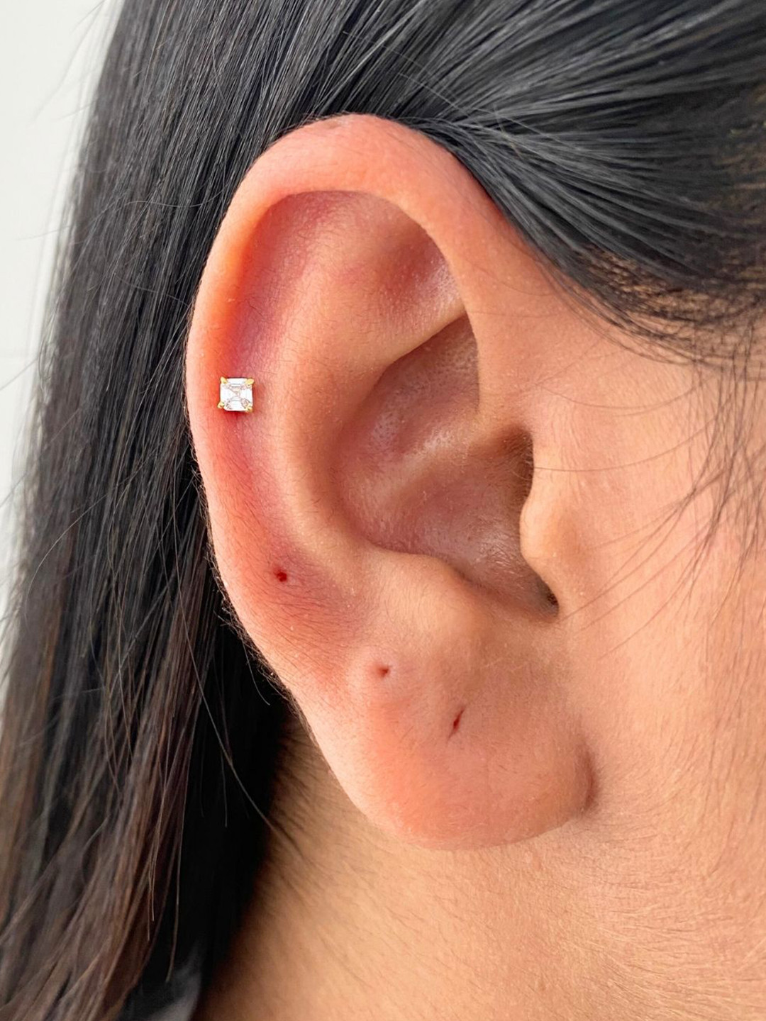 Boldiful Mini Asscher 18k Gold Vermeil Earstuds 5A Cubic Zirconia Earring