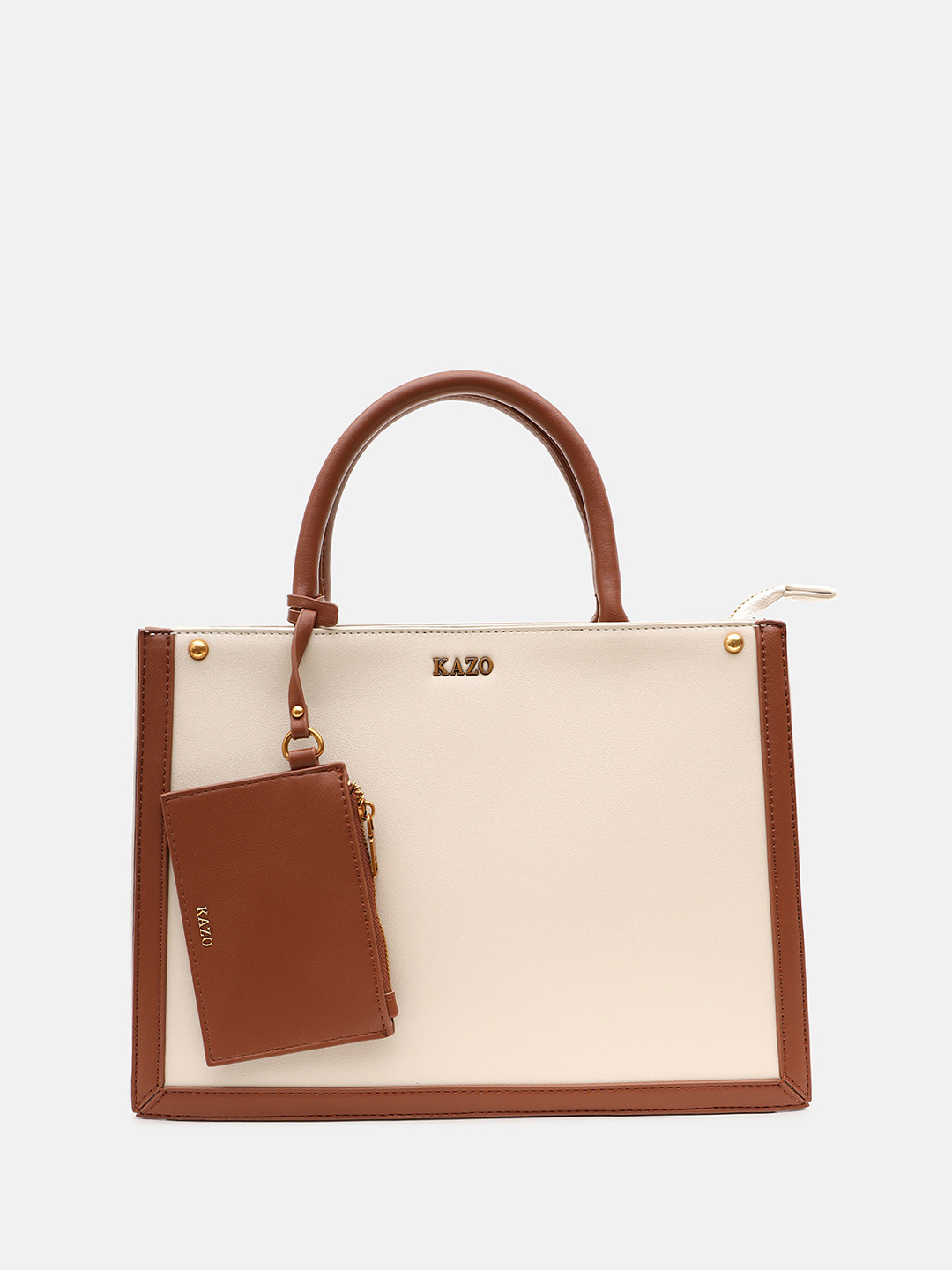 Kazo Structured Detachable Sling Strap Two Handles Tote Bag
