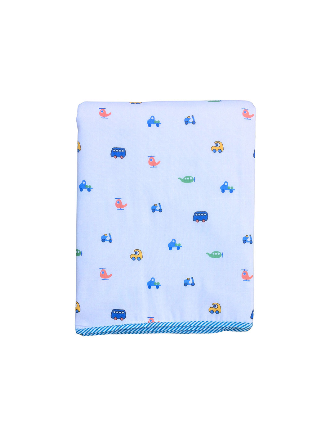 White & Blue Mild Winter 300 GSM Single Bed Blanket