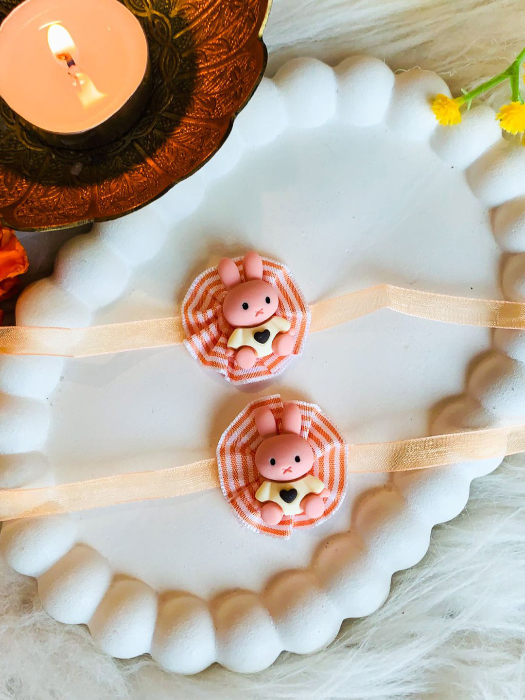 I Jewels Set Of 2 Brother Cute Bunny Thread Rakhi