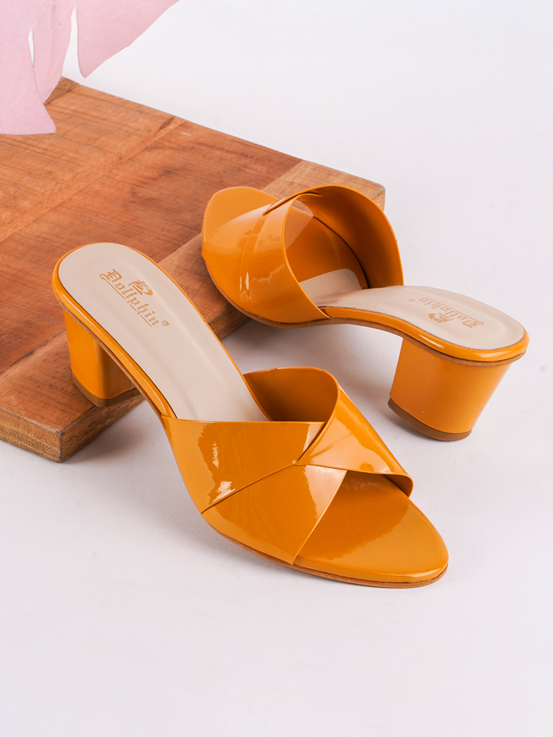 Dollphin Fabric Block Mules