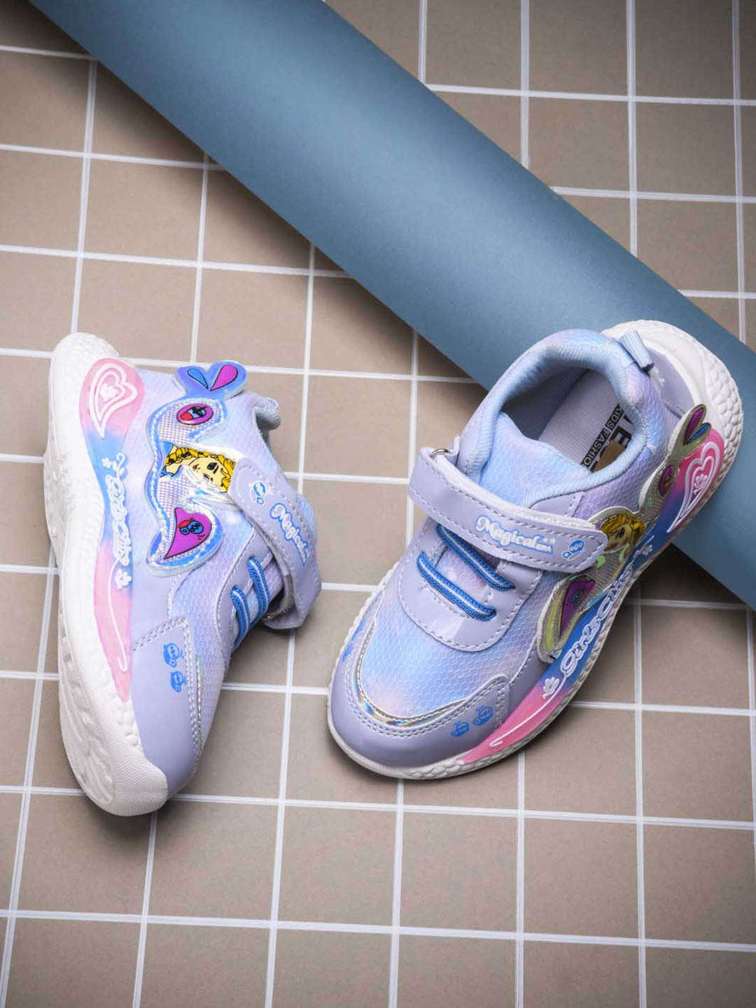 Crazyly Girl's Printed Velcro Sneakers