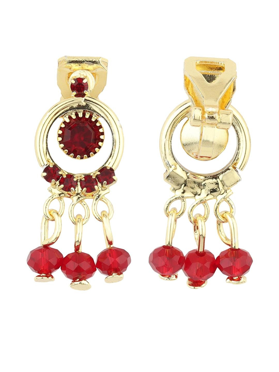 Ear Cuffs without Piercing Timeless and Classic Cuff Earrings for Women (G1030s) (Maroon)