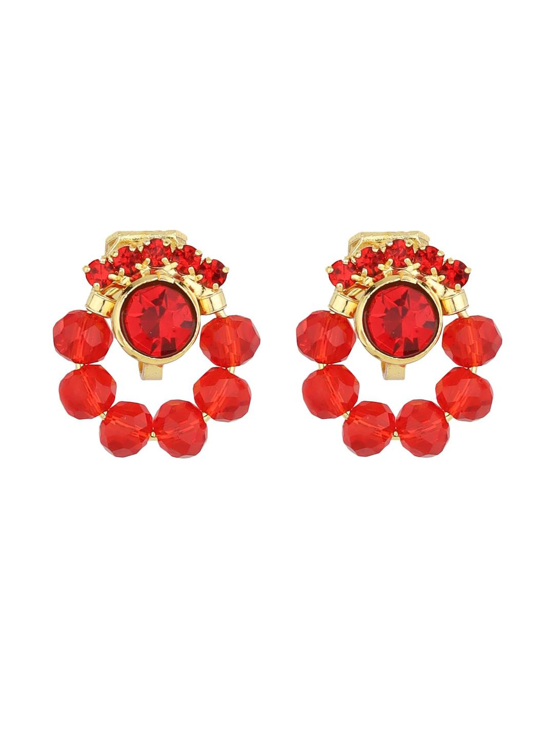 Ear Cuffs without Piercing Timeless and Classic Cuff Earrings for Women (G1048) (Red)