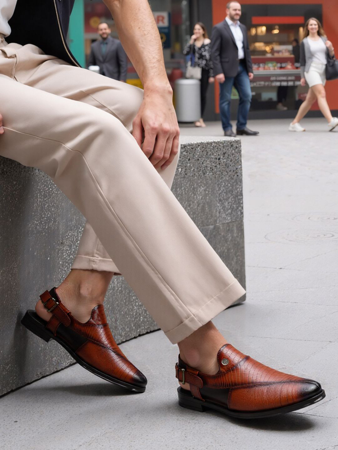 Carlton London Men Shoe-Style Sandals