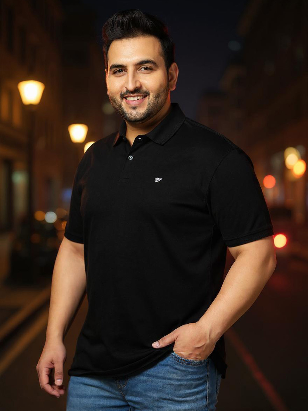 Club York Polo Collar Plus Size Regular Fit T-shirt