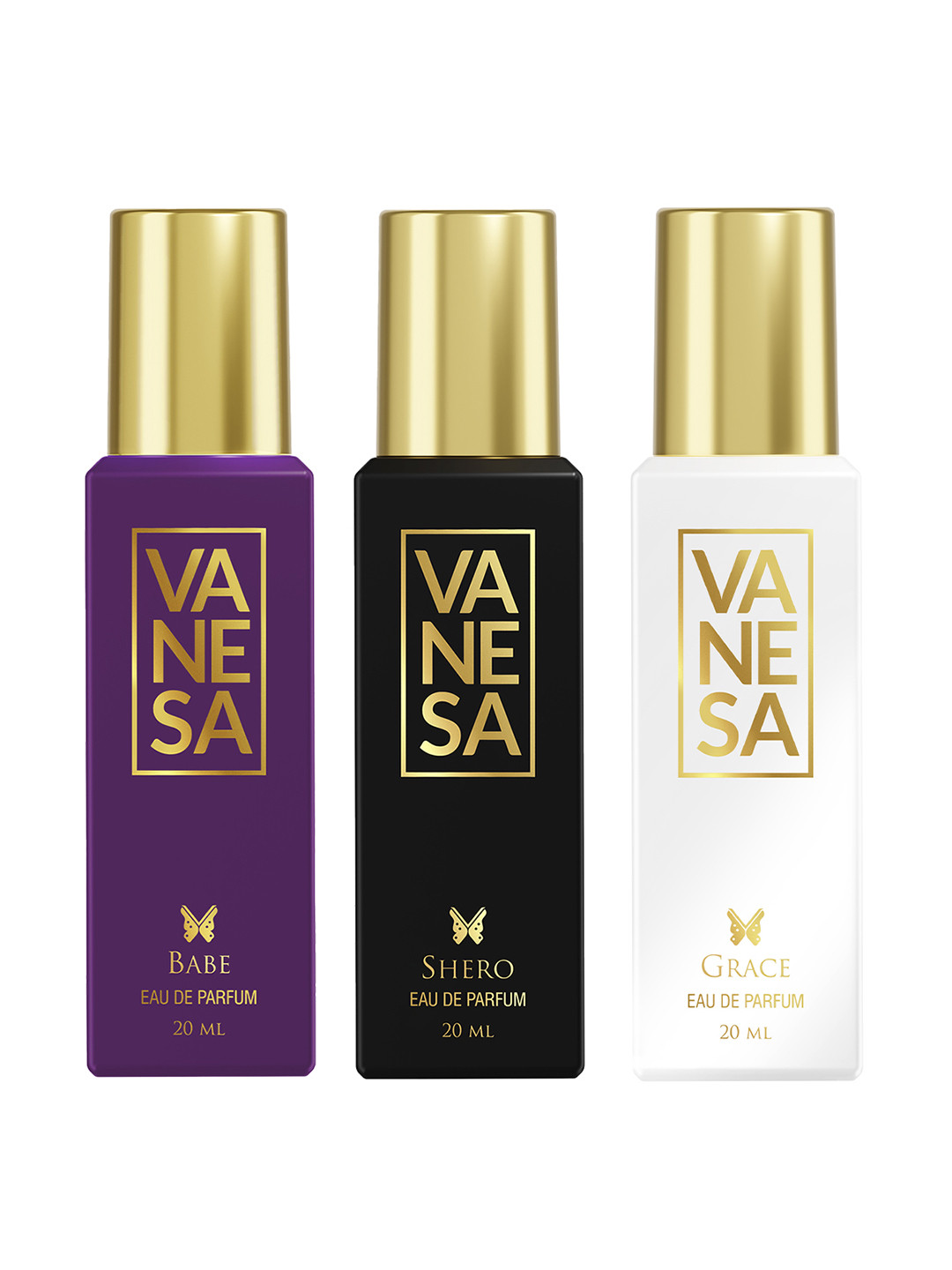 Vanesa Women Set Of 3 Babe, Shero & Grace Long Lasting EDP  - 20 ml Each