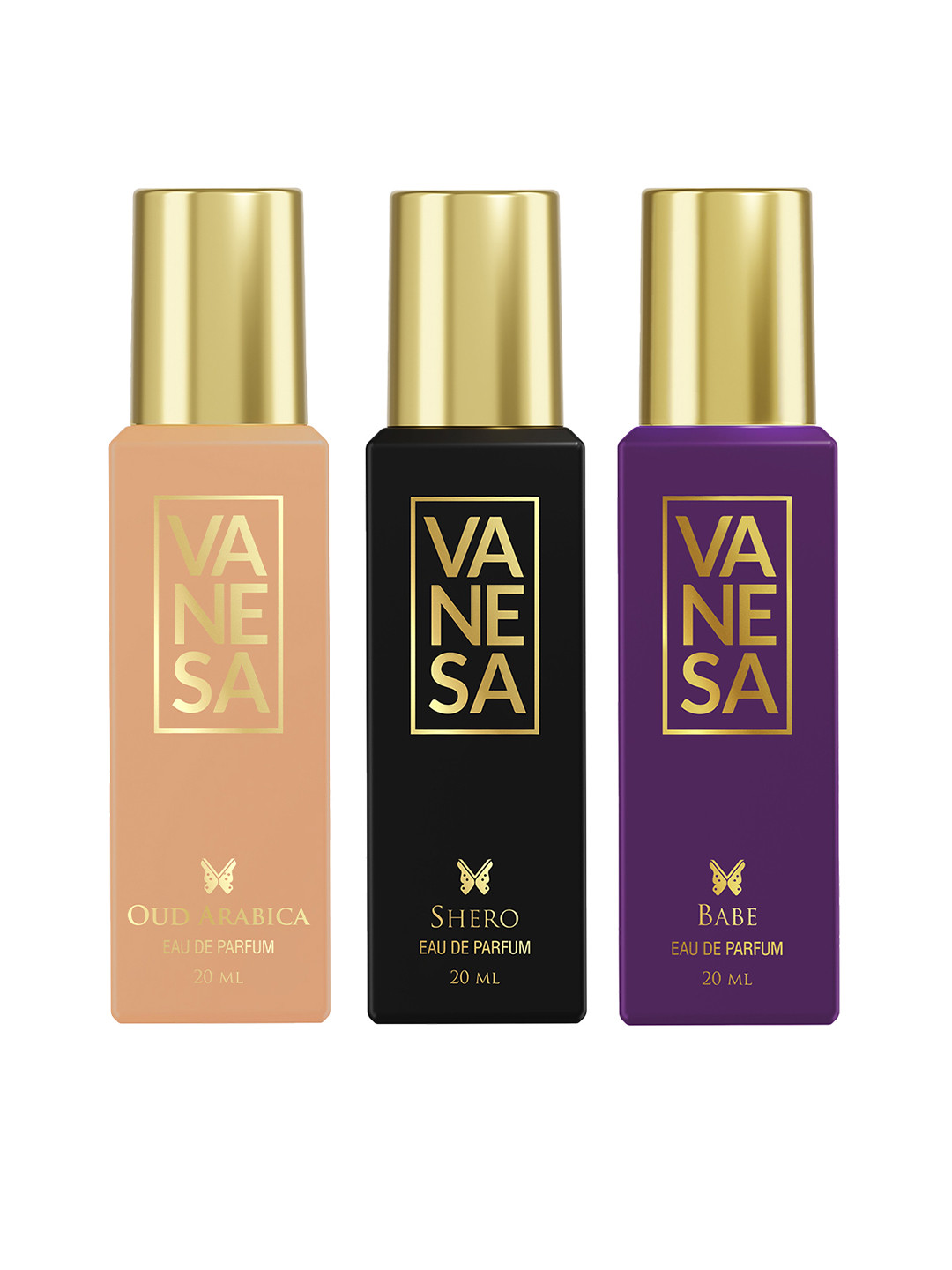 Vanesa Women Set Of 3 Babe, Shero & Oud Arabica Long Lasting EDP  - 20 ml Each