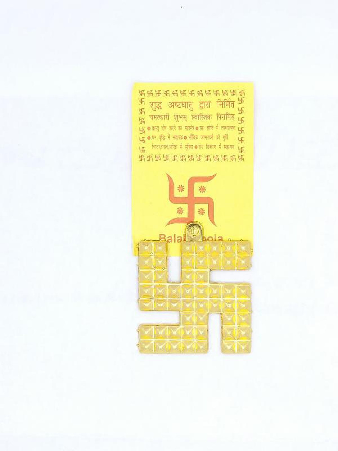 RAVIOUR LIFESTYLE Adult's Gold Pleated Swasthik Pendant