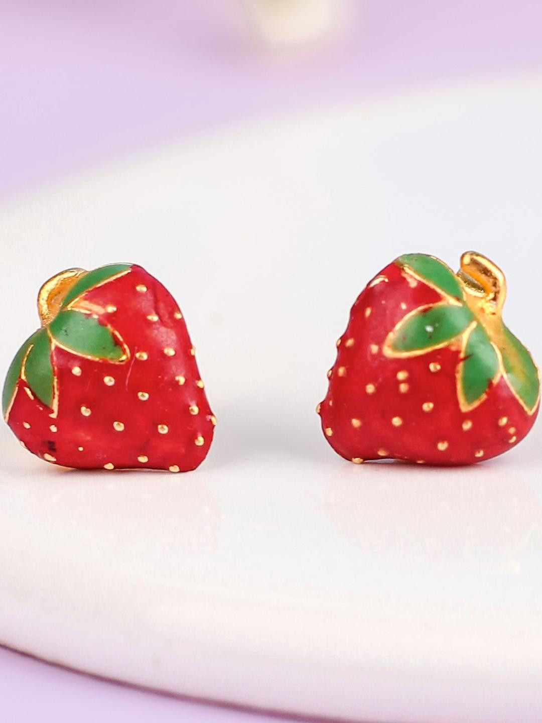 Silver Strawberry Earrings