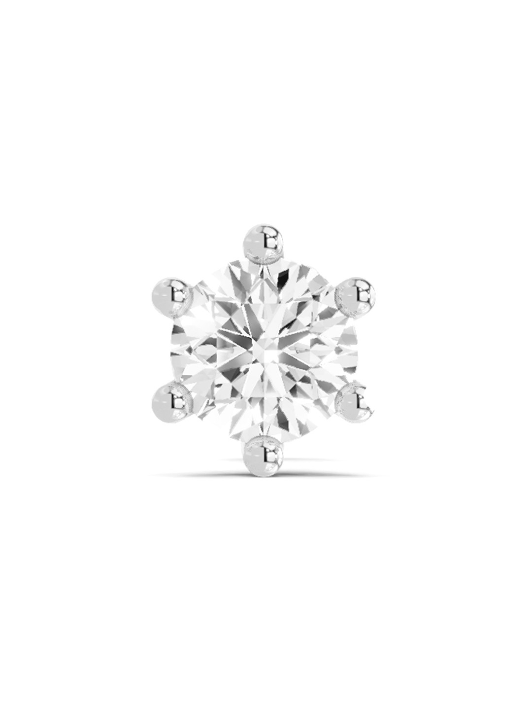 Sparkles Lab Grown Diamond 0.50 Ct Round Shape 6 Prong Soilitaire Diamond Nose Pin 14K