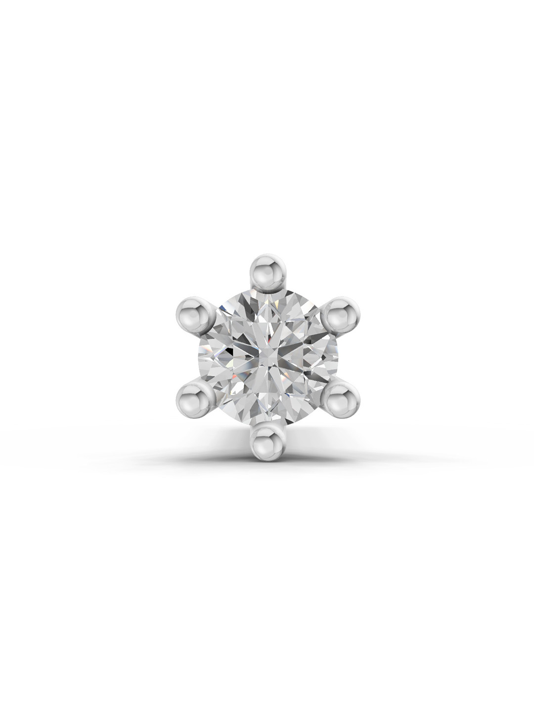 Sparkles Lab Grown Diamond 0.05 Ct Solitaire Round Shape Diamond Nose Pin 14K