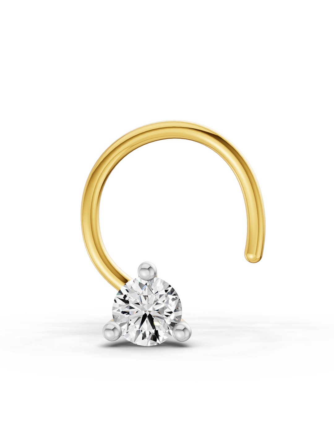 Sparkles Lab Grown Diamond 0.04 Carat Soilitaire Diamond Nose Pin 14K Yellow Gold