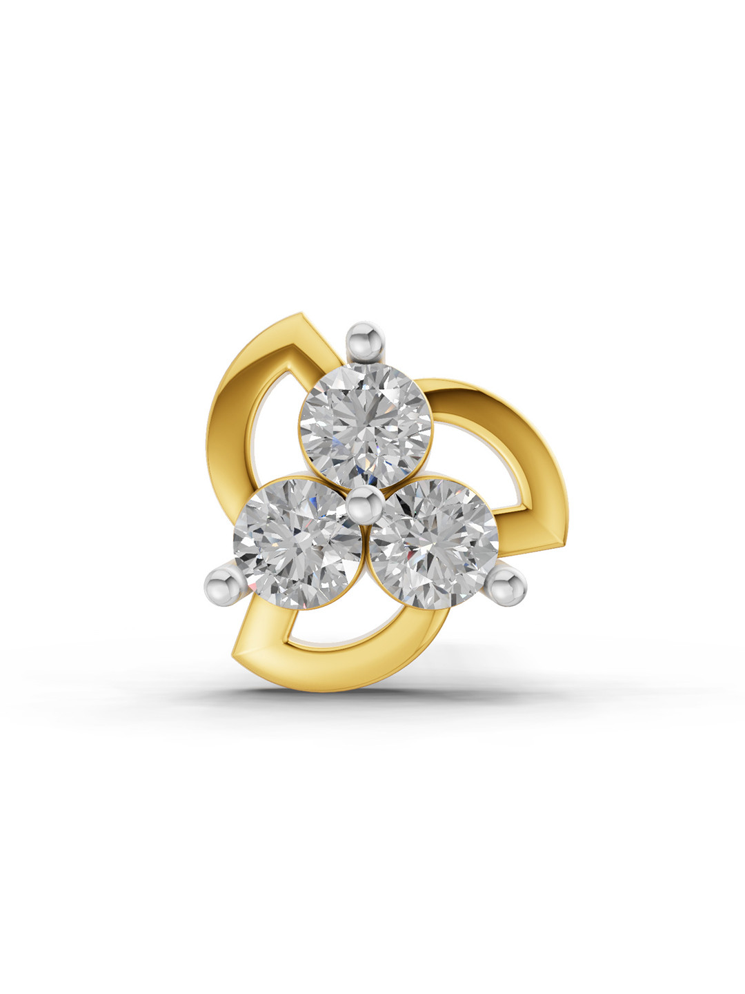 Sparkles Lab Grown Diamond IGI Certified 0.06 Ct Round Shape Nose pin 14K Yellow Gold