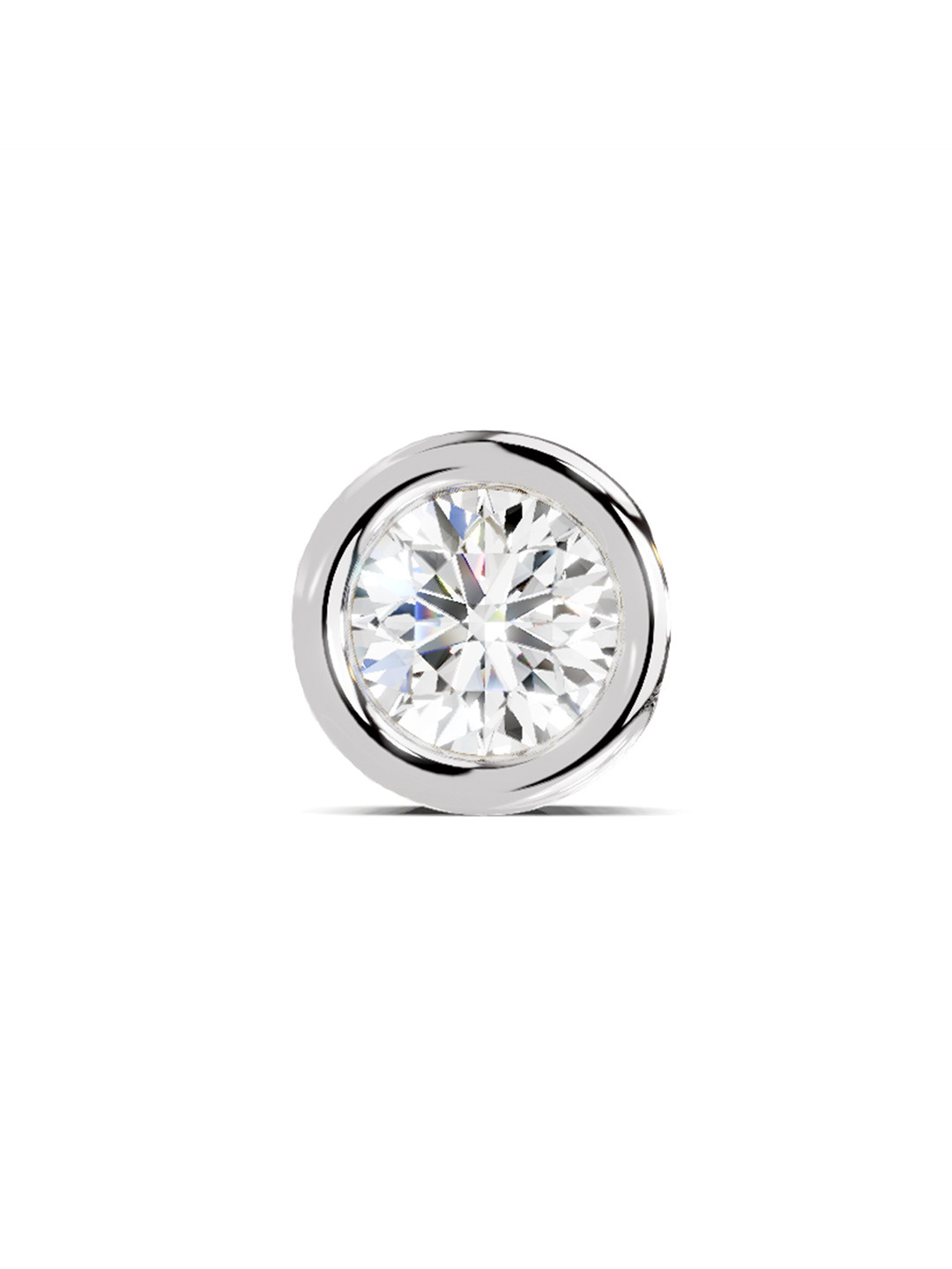 Sparkles Diamond 0.50 Carat Round Shape Bezel Soilitaire Diamond Nose Pin 14K Yellow Gold
