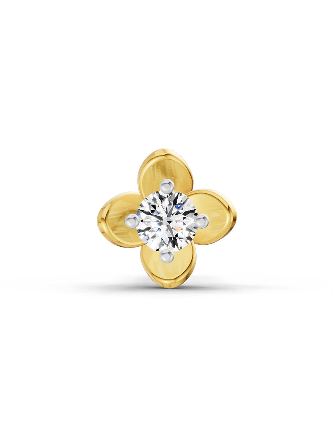 Sparkles Lab Grown Diamond 0.11 Carat Round Shape Soilitaire Diamond Nose Pin 14K