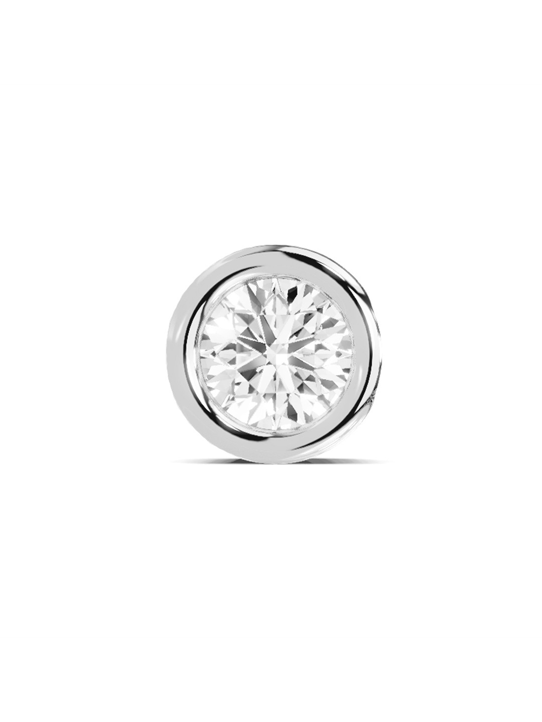 Sparkles Lab Grown Diamond 0.50 Carat Round Shape Bezel Soilitaire Diamond Nose Pin 14K