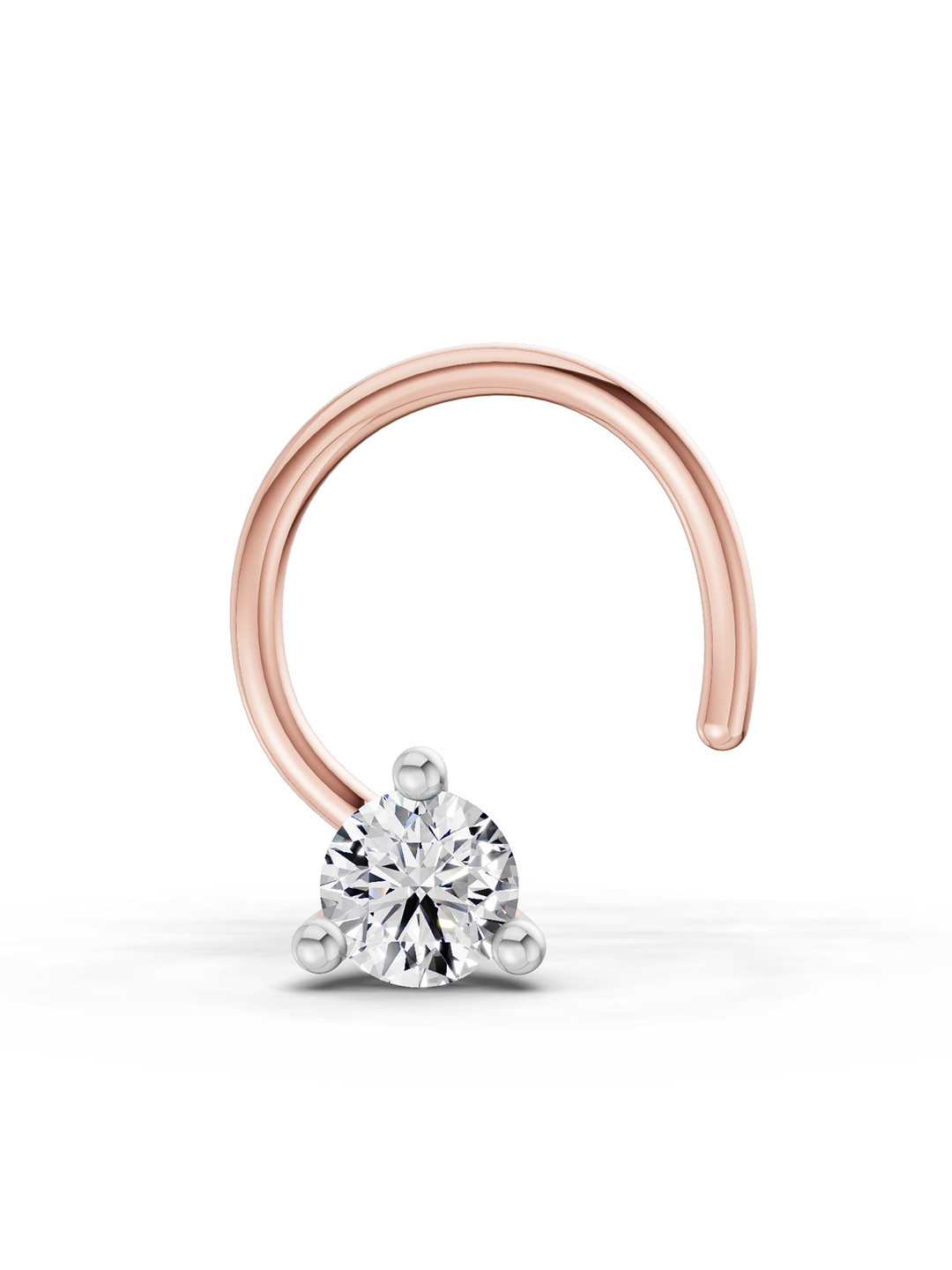 Sparkles Lab Grown Diamond 0.04 Carat Round Shape Soilitaire Diamond Nose Pin