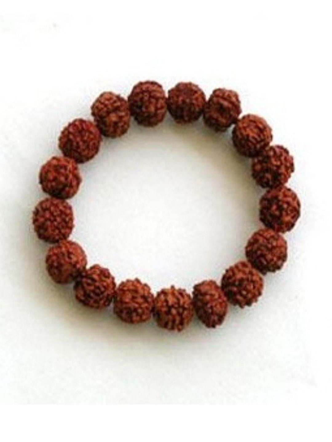 RAVIOUR LIFESTYLE Unisex  Brown Ethnic Elasticated Stainless Steel Slip-On Bracelet