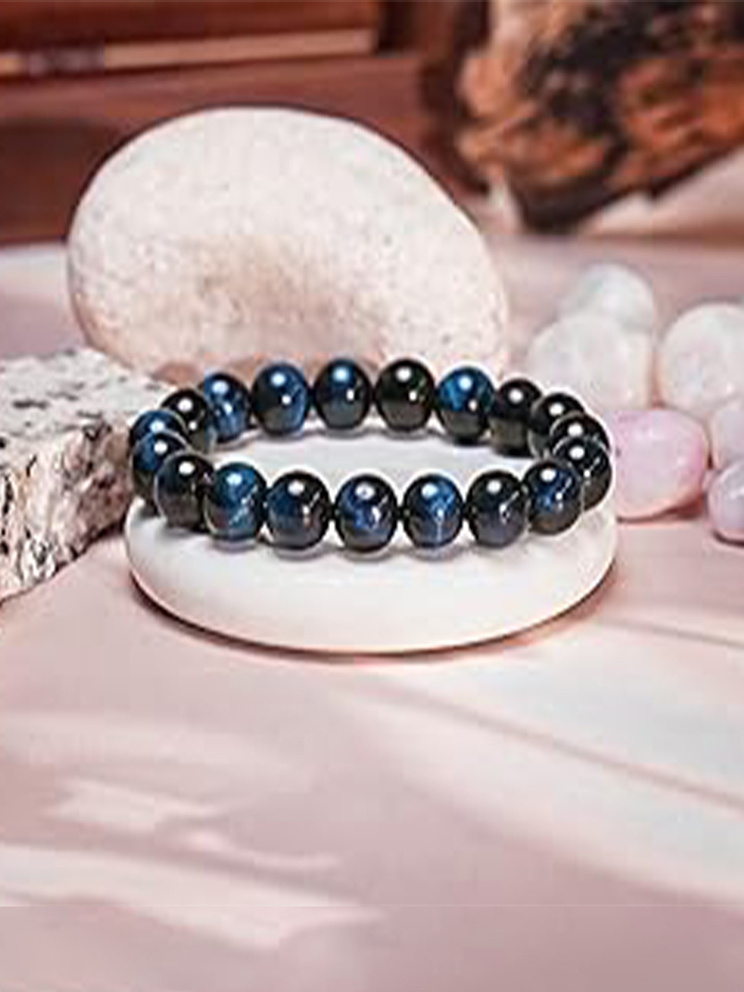 Gemsmantra Unisex Premium Blue Tiger Eye Bracelet