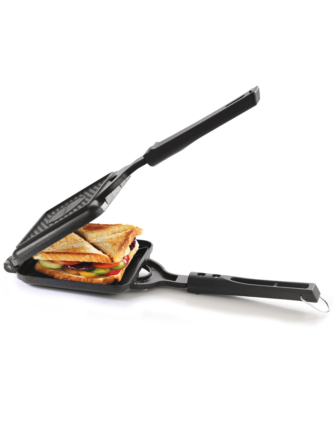 MAGNUS Black Non Stick With 4 Cut Design Heating Gas Compatible Giant Grill Toaster