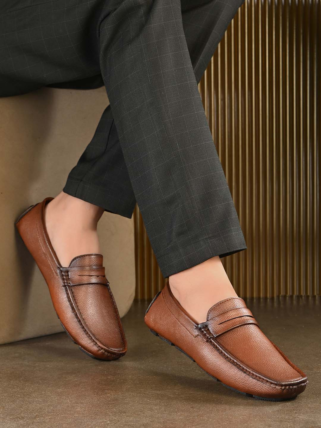 Hirels Men Hand Stitched Slip-On Driving Loafers