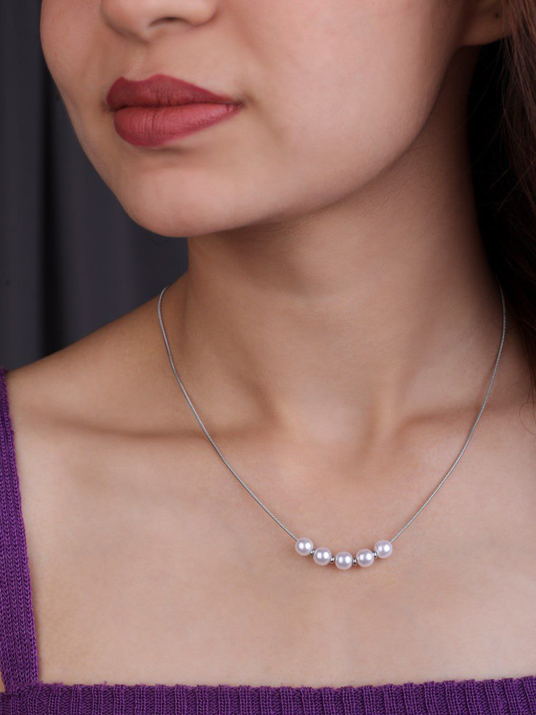 JKL Jewelry Silver-Plated Layered Necklace