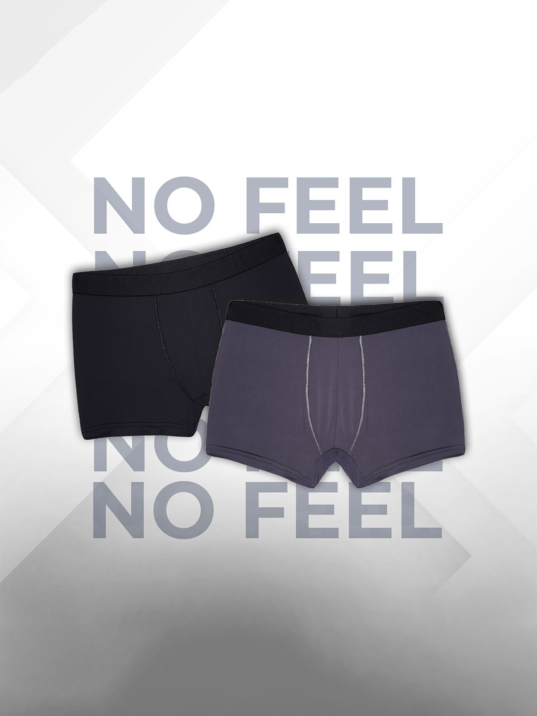 BLUE TYGA Pack Of 2 Trunks - MENS UNDERWEAR UGE0006 BLK/DK_GRY L-Dark grey & Black