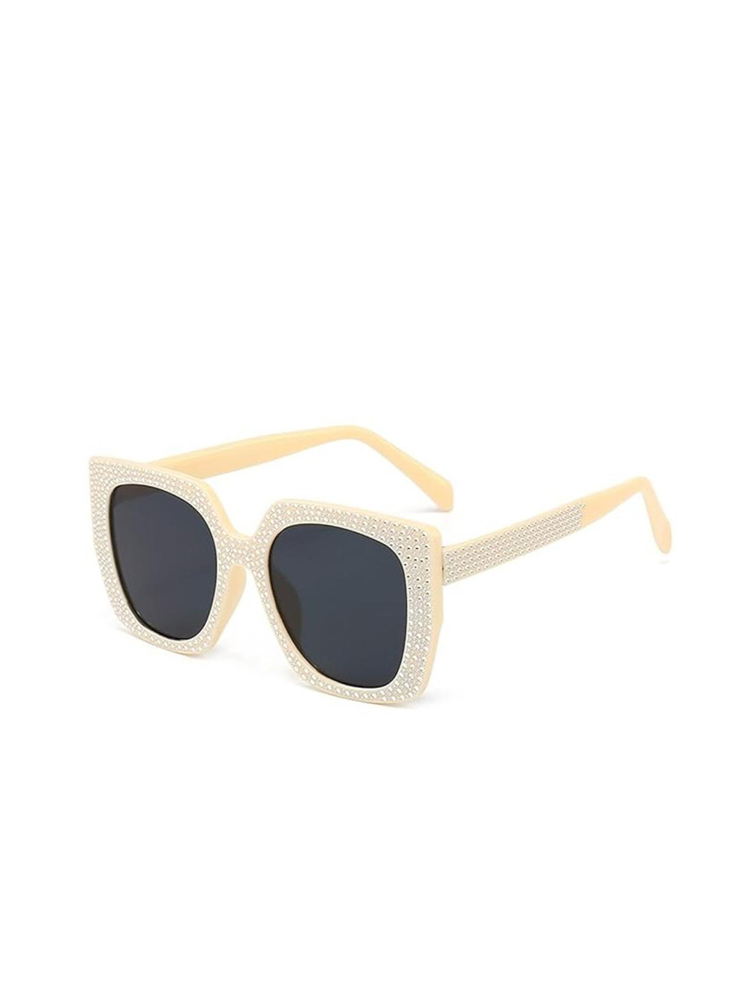 AUGEN Unisex Black Lens & Yellow Oversized Sunglasses with UV Protected Lens VI-SG-210-C3.