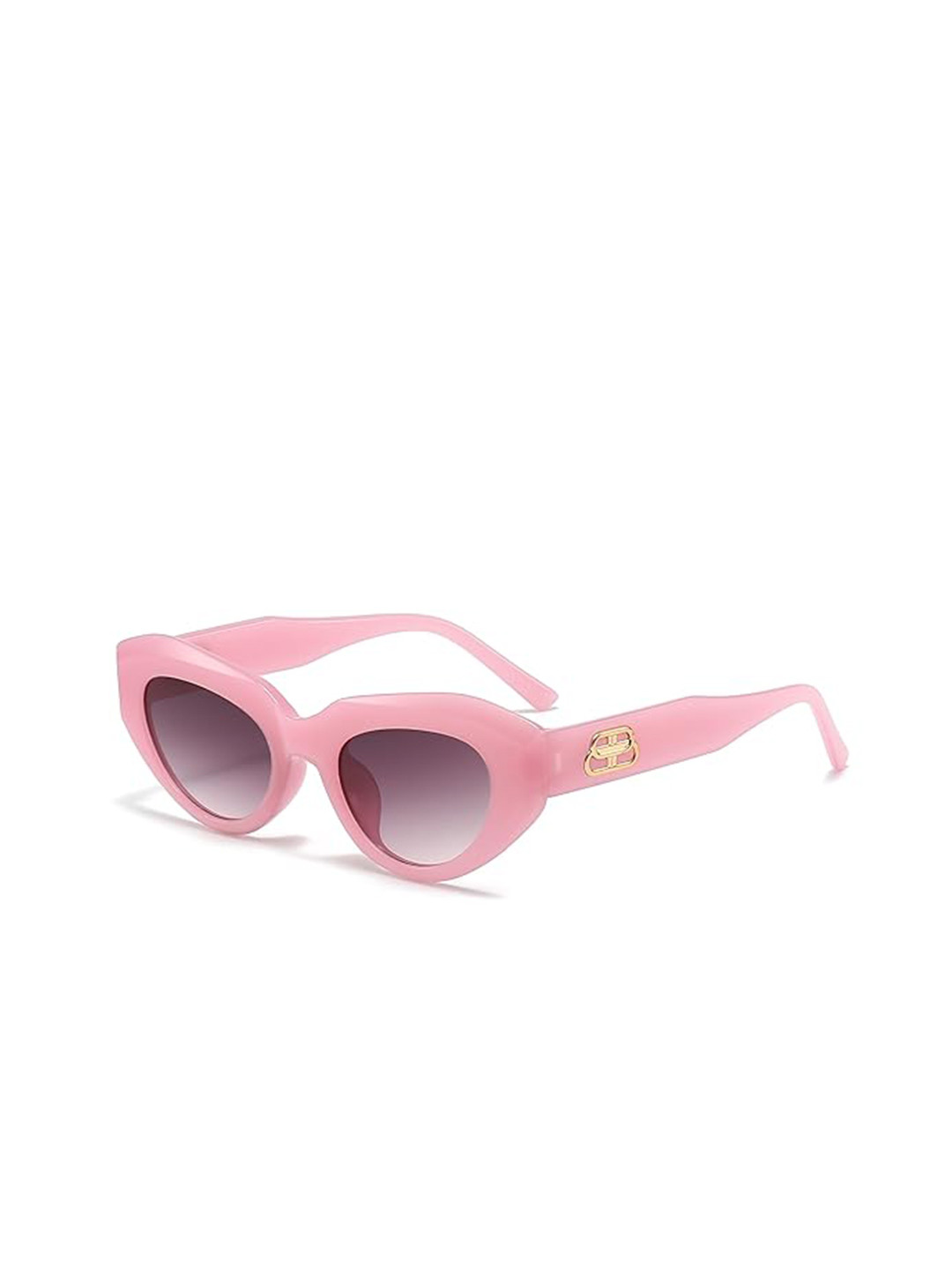 AUGEN Unisex Grey Lens & Pink Cateye Sunglasses with UV Protected Lens VI-SG-203-C8