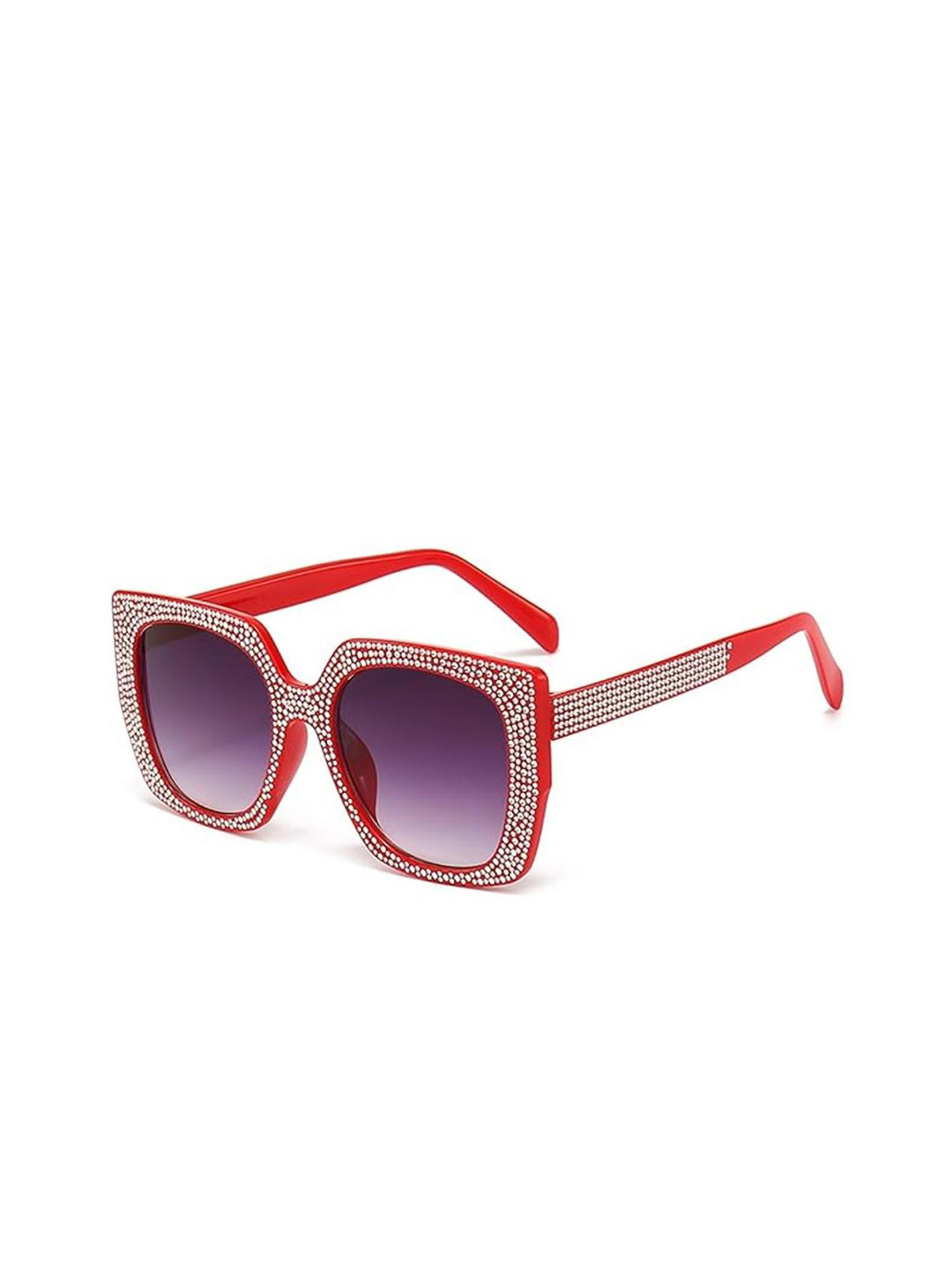 AUGEN Unisex Grey Lens & Red Oversized Sunglasses with
