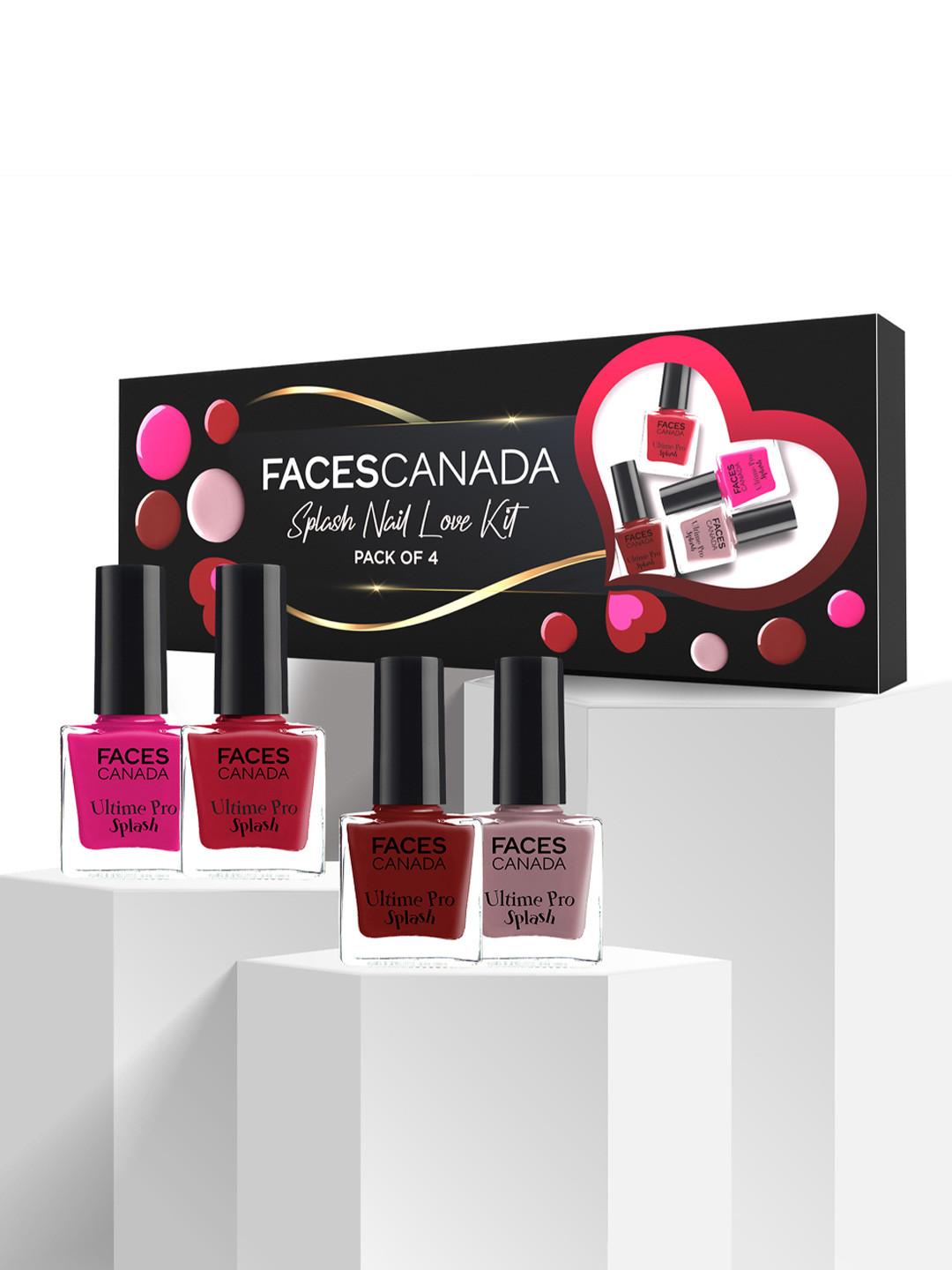 FACES CANADA Set Of 4 Ultime Pro Splash Nail Polish - 8 ml Each - Shade 21-24-115-56