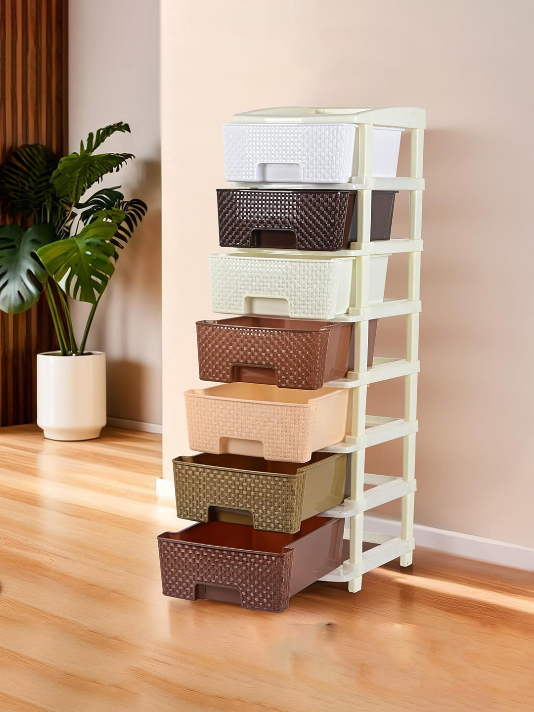 RUBOXA Brown 7-Tier Drawer Organisers