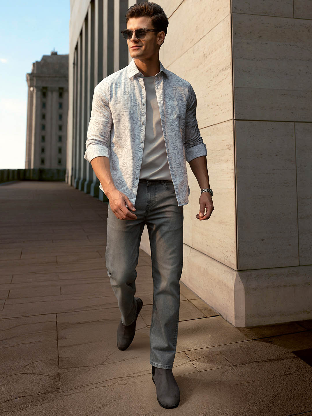 AD By Arvind Urban Pause Modern Slim Fit Shirt